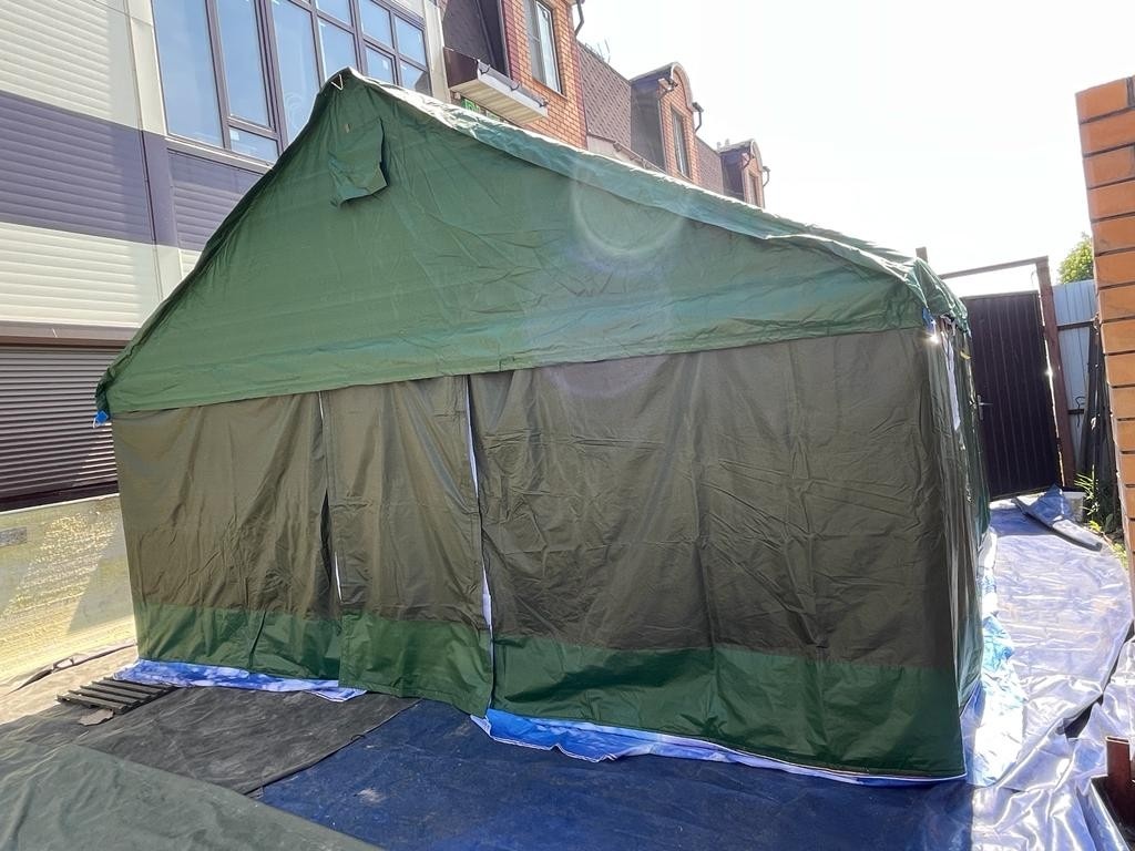 Палатка Каркасная утепленная зеленого цвета 5х6 Палатка Каркасная утепленная зеленого цвета 5х6